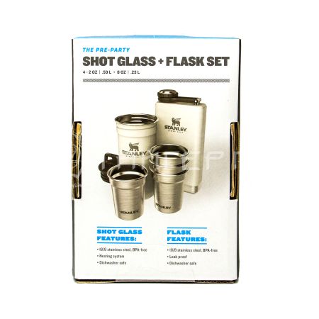 Набор термопосуды Stanley Adventure Nesting shot glass set+ flask (10-01883-036) 0.23л. белый