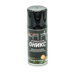 Краска оружейная "Оникс" АЭРОЗОЛЬ термо полимерная ГЛЯНЕЦ (черная), 210 мл. 1/24