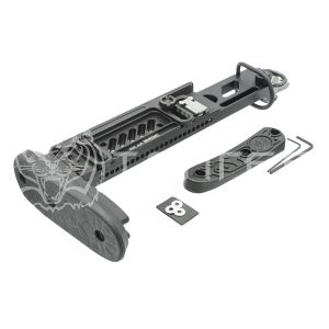 Приклад телескопический ПТ-1С (черный), комплектация: Замок на гражданские модели АК (чёрный) 