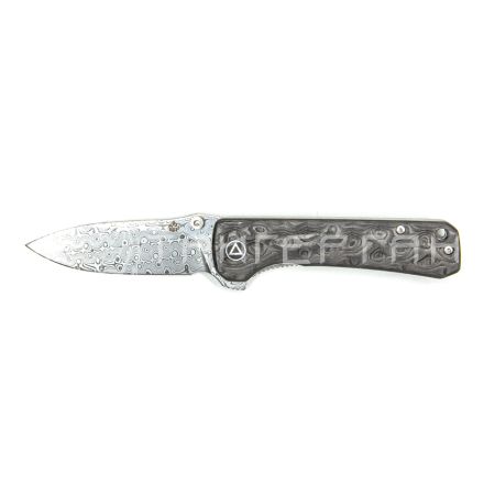 Нож складной QSP QS131-A Hawk рукоять карбон мрамор., клинок дамаск ламанир.