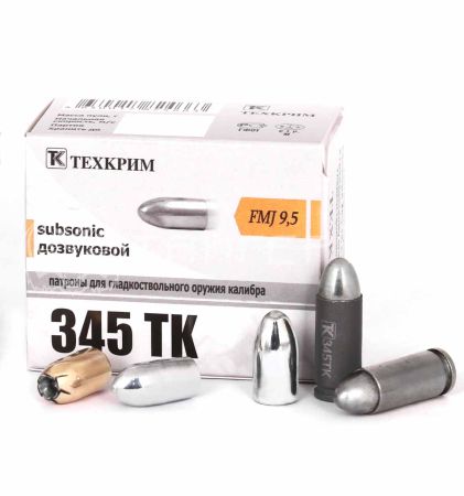 Патрон 345 ТК пуля FMJ 9,5г Техкрим (20/960)