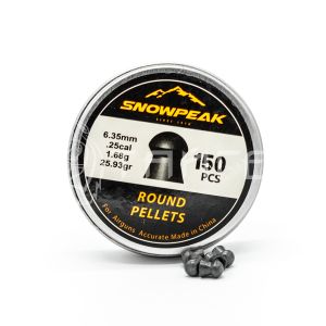 Пули 6,35мм Snowpeak round pellets 1.68г (150шт) 25