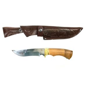 Нож Галеон ст. 65х13, литье, рукоять из ценных пород дерева