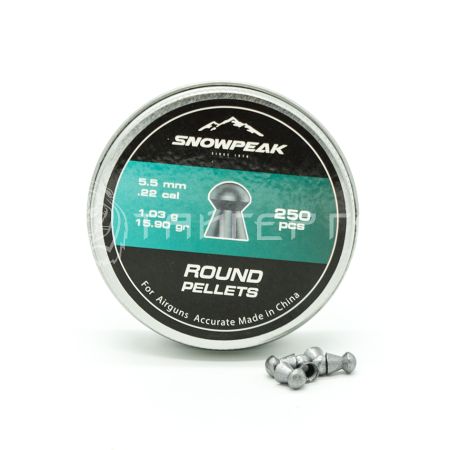 Пули 5,5мм Snowpeak round pellets 1,03г (250шт) 15