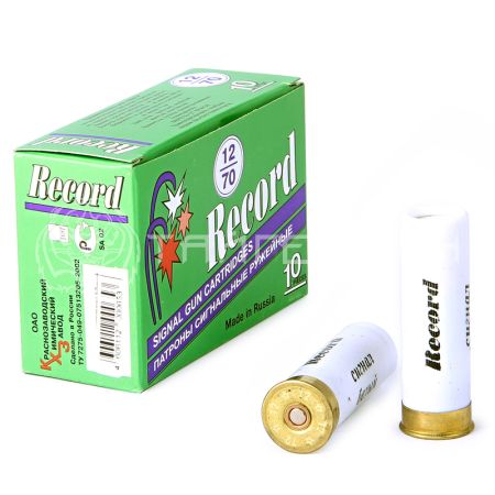 Патрон 12/70 сигнальный белый Рекорд (10/250)