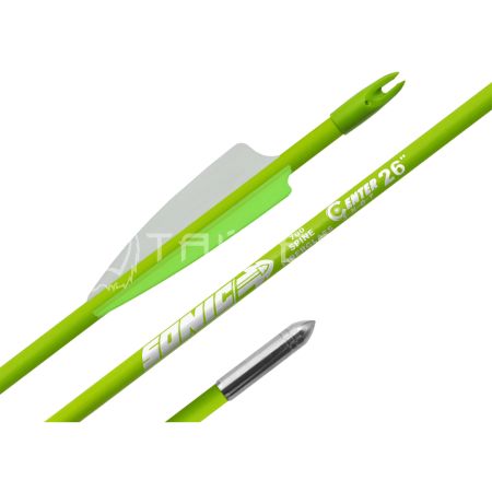 Стрела лучная фибергласс Centershot Sonic 26" оперение Parabolic 3" зеленая  ARW70FG7026GR