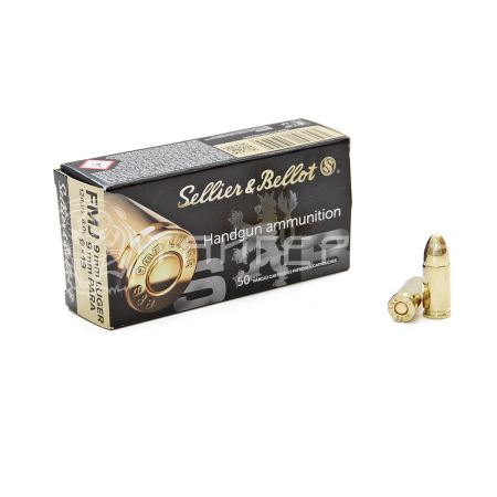 Патрон 9x19 Luger S&B FMJ 8,0г/123гр (50шт)