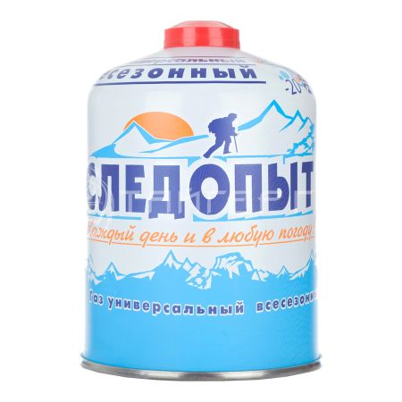 Газ для порт. плит «СЛЕДОПЫТ», метал. баллон, 450 г,  резьб., (всесезонный) КОРЕЯ/12/  PF-FG-450