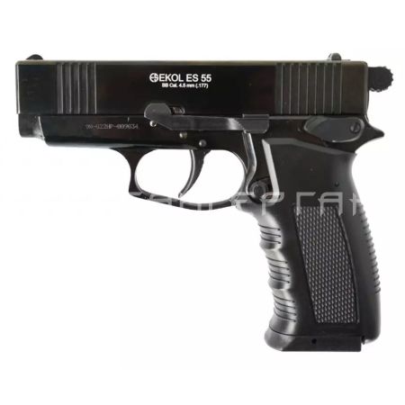 Пистолет газобалон. CO2 EKOL ES55 Black (металл) к.4,5