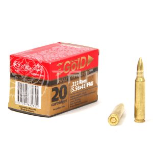 Патрон 5,56х45 БПЗ Gold FMJ 3,56г/55гр об. латунированная гильза (20шт)