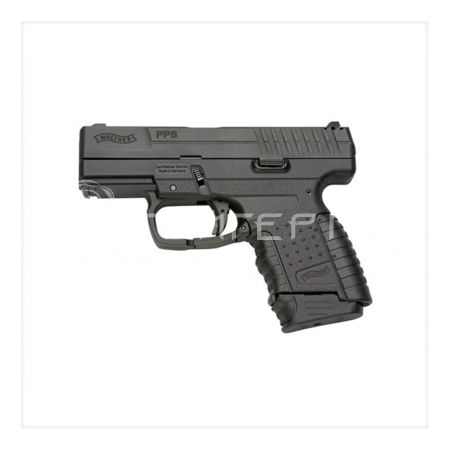 Пистолет газобалон. CO2 Walther PPS, сплав, черный, Blowback к.4,5
