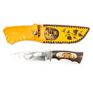 Нож Близнец, кован,ст95х18,венге,литье,кость,гравировка