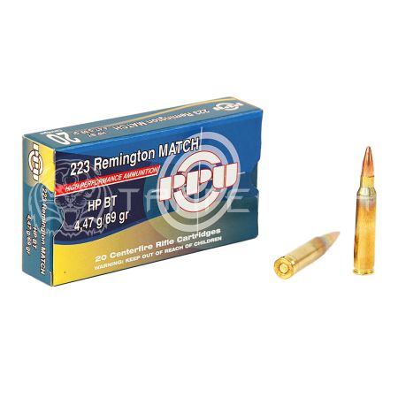 Патрон .223 Rem PPU MATCH HP BT 4,47г/69гр (20)