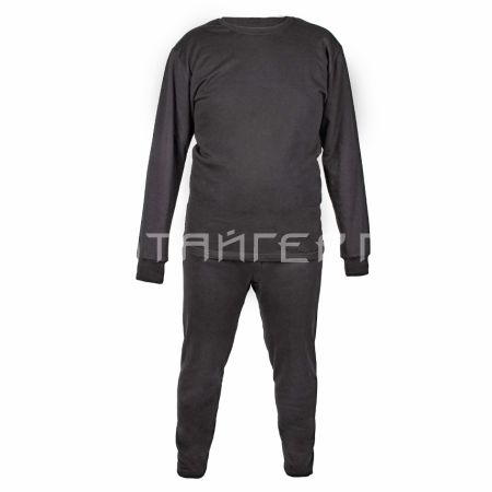 Термобелье с начесом, хб 100%, комплект, до -15°С, цв. черный, р.60/40/  TUK-07