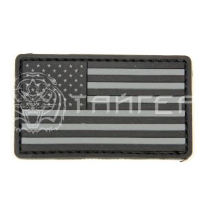 Нашивка PVC/ПВХ с велкро "Флаг США" размер 75х45 черно-серый 1-000228